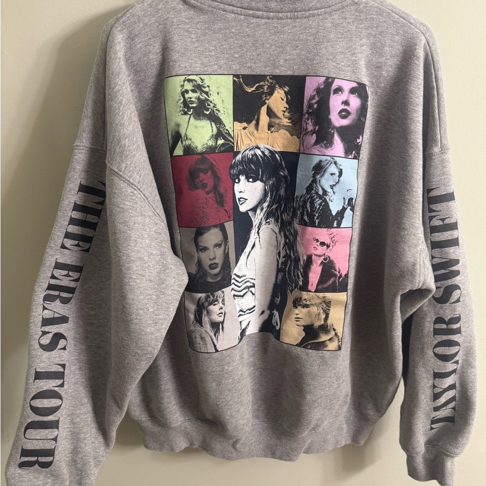 Taylor Swift Eras Tour Gray Graphic Sweatshirt